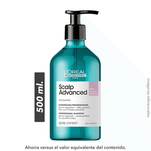 Shampoo cuero cabelludo SENSIBLE para calmar picor, quemazón ... 500ml