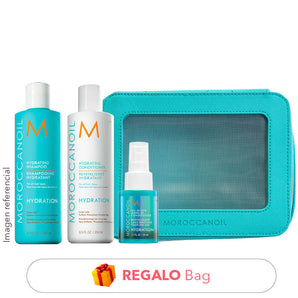 Pack HIDRATACIÓN para cab. SECO: Shampoo sin sulfato + Acondicionador + Acondicionador Sin Enjuague 50ml + REGALO Bag