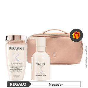 Pack ANTIFRIZZ y BRILLO para cab. grueso: Shampoo + Crema para peinar + REGALO Neceser