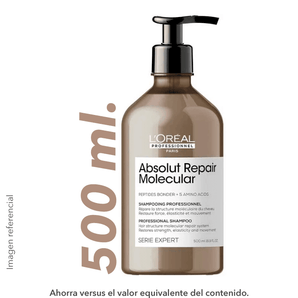 Shampoo REPARACIÓN POTENCIADA Absolut Repair Molecular Sin Sulfato 500ml