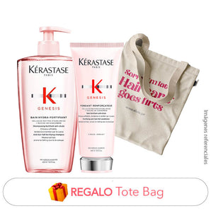 Pack ANTICAÍDA: Shampoo cuero cab. Graso 500ml + Acondicionador 200ml + REGALO Tote Bag