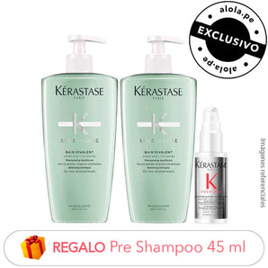 DÚO para cuero cab. GRASO: 2 Shampoos Divalent 500ml + REGALO Pre shampoo Premiere 45ml