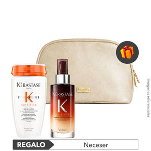 Pack HIDRATACIÓN y NUTRICIÓN: Shampoo Satin + Serum 8H Anti Frizz + REGALO Neceser