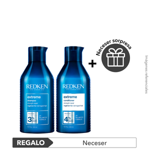 Pack Reparación cabello DAÑADO: Shampoo + Acondicionador + REGALO Neceser sorpresa