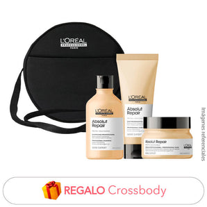 Rutina REPARACIÓN de cabello DAÑADO: Shampoo + Acondicionador + Mascarilla + REGALO Crossbody