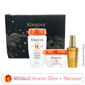 Pack HIDRATACIÓN PROFUNDA cab. SECO: Shampoo + Mascarilla + REGALOS Aceite 50ml y Neceser