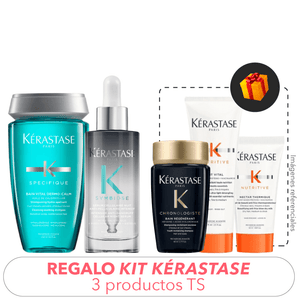 Pack ANTICASPA: Shampoo cuero cabelludo SENSIBLE y GRASO + Serum + REGALO KIT Travel (Shampoo + Aco + Protector)