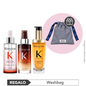 Pack VIRALES: Serum Anticaída + Serum 8H + Aceite Antifrizz Elixir + REGALO Washbag